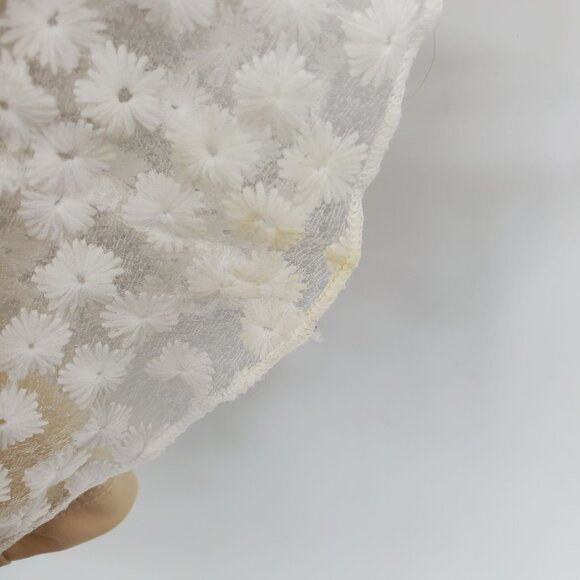 Lulus Charmaine White / Nude‎ Embroidered Mini Babydoll Top Mini Dress Medium - Picture 8 of 13